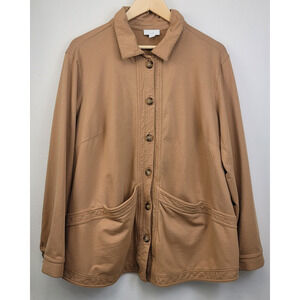J. Jill Jacket Cardigan Womens Size XL Camel Tan Knit Ponte Stretch Lightweight